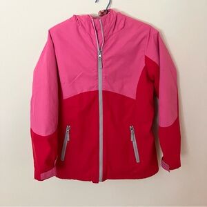 Lands' End Two-Tone Pink Girls' Hooded Rain Jacket